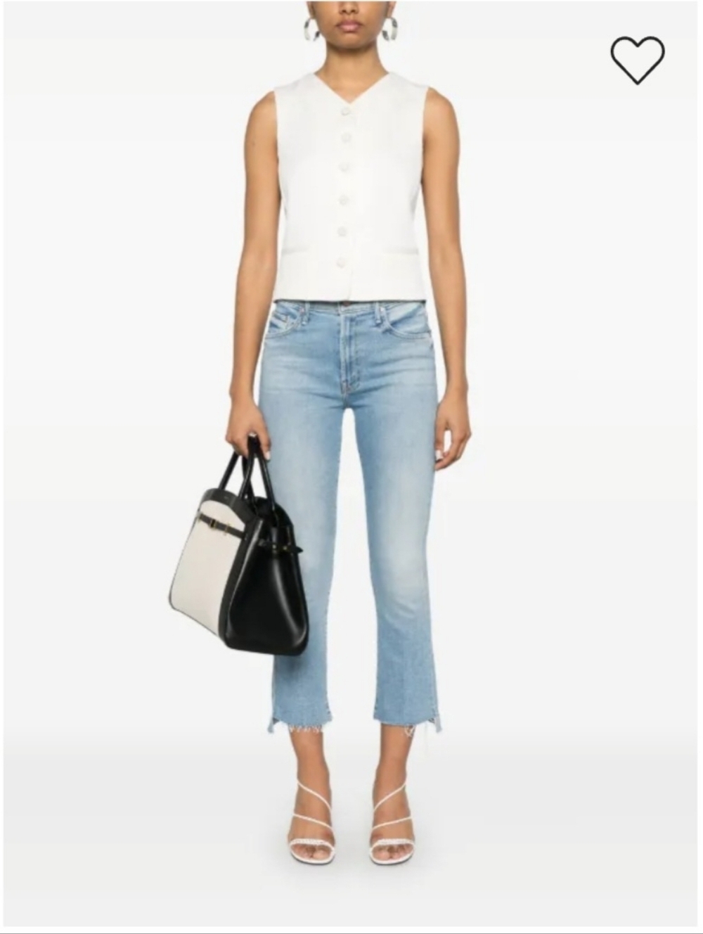 MOTHER The Insider Crop Step Fray Jeans Size 32 Light Wash Cropped Raw Hem